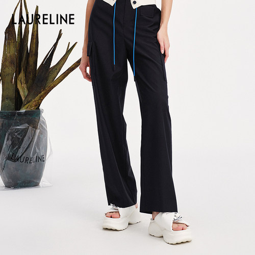 LAURELINE/洛瑞琳直筒裤年夏季新款时尚休闲显瘦通勤裤子女