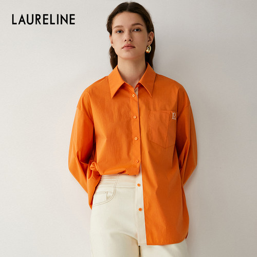LAURELINE/洛瑞琳年秋季新款百搭简约长袖衬衫女活力气质上衣