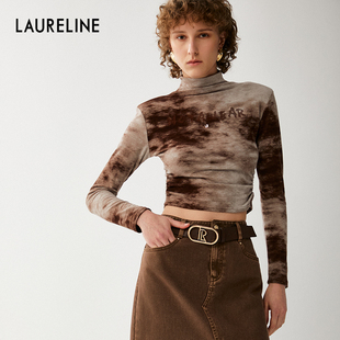 辣妹紧身短款 新款 显瘦打底扎染上衣女 洛瑞琳年秋季 LAURELINE