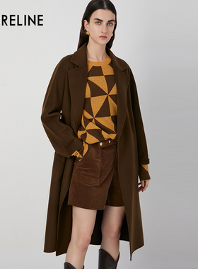 LAURELINE/洛瑞琳羊毛大衣2023年冬季新款氛围感高级毛呢外套女