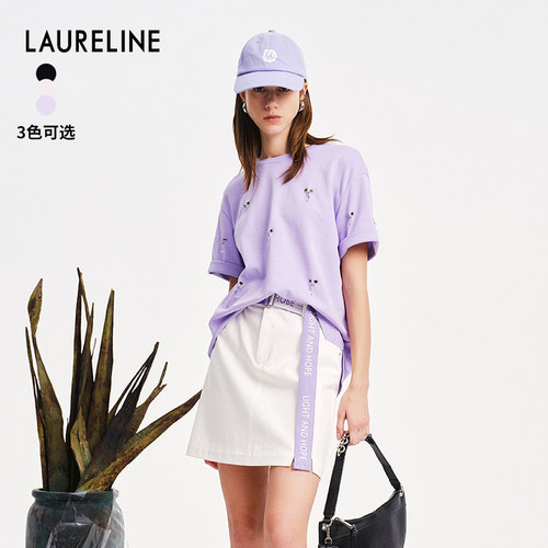 LAURELINE/洛瑞琳年夏季新款短袖T恤日常百搭简约上衣女