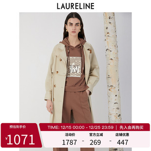 法式 新款 复古重工大衣外套女 洛瑞琳气质风衣2023年秋季 LAURELINE