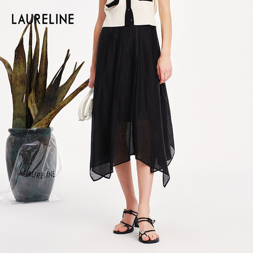 LAURELINE/洛瑞琳气质半身裙年夏季新款不规则设计通勤裙子女