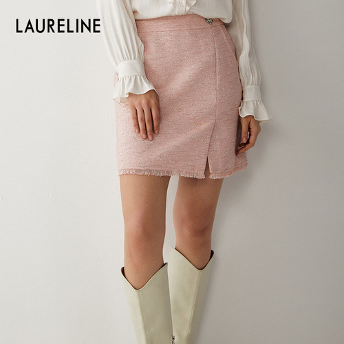 LAURELINE/洛瑞琳年秋季新款百搭简约甜美半身裙女气质温柔