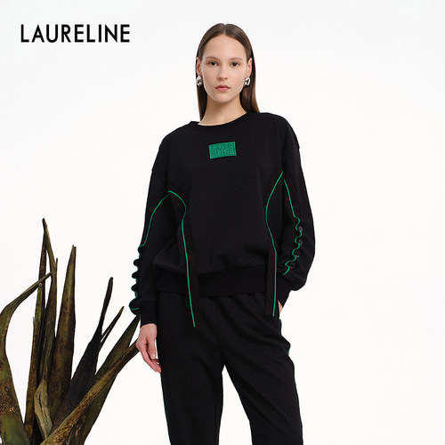LAURELINE/洛瑞琳潮流休闲上衣春季新款街头感宽松百搭卫衣女