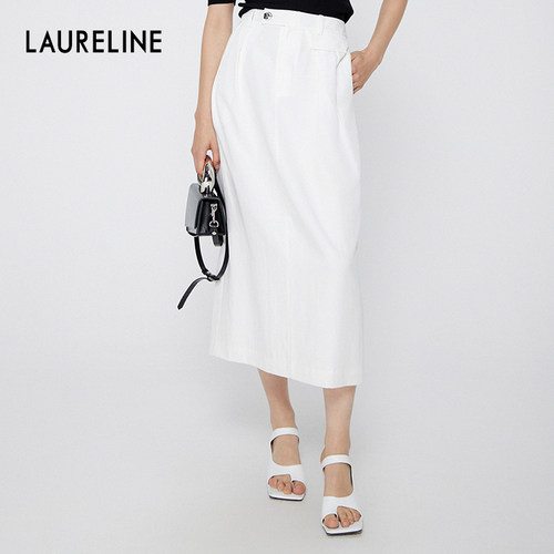 LAURELINE/洛瑞琳长半裙2025年夏季新款高腰气质优雅时尚裙子女