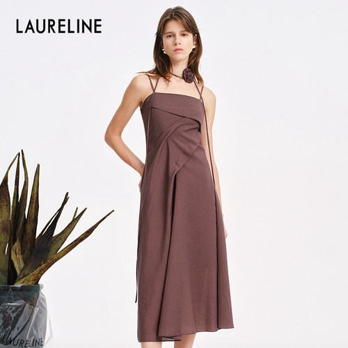 LAURELINE/洛瑞琳优雅气质吊带裙年夏季新款收腰显瘦法式裙子