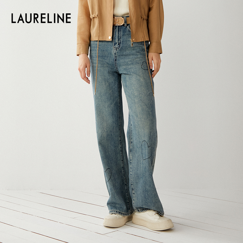 LAURELINE/洛瑞琳年夏季百搭简约长裤女直筒裤日常通勤裤子