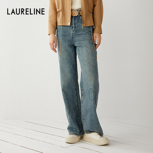 LAURELINE/洛瑞琳年夏季百搭简约长裤女直筒裤日常通勤裤子