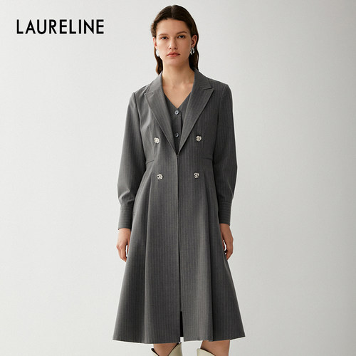 LAURELINE/洛瑞琳年秋季百搭简约日常通勤连衣裙女气质温柔