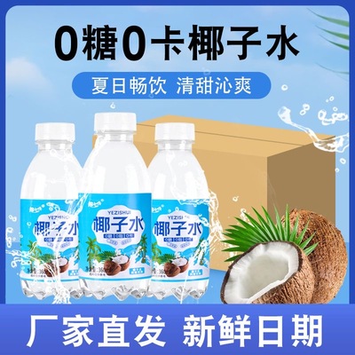 椰子水风味饮料0糖0卡椰子汁夏季果味饮品整箱360ml*24小瓶装批发