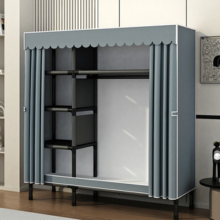 卧室家用出租房专用布衣柜全钢架加粗加固加厚结实耐用衣柜收纳柜