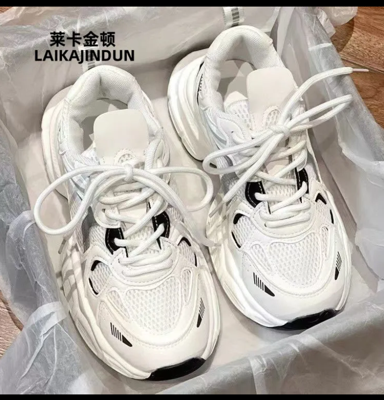 萊卡金頓老爹鞋女鞋子2023新款秋季百搭白鞋爆款網(wǎng)面休閑運(yùn)動鞋女
