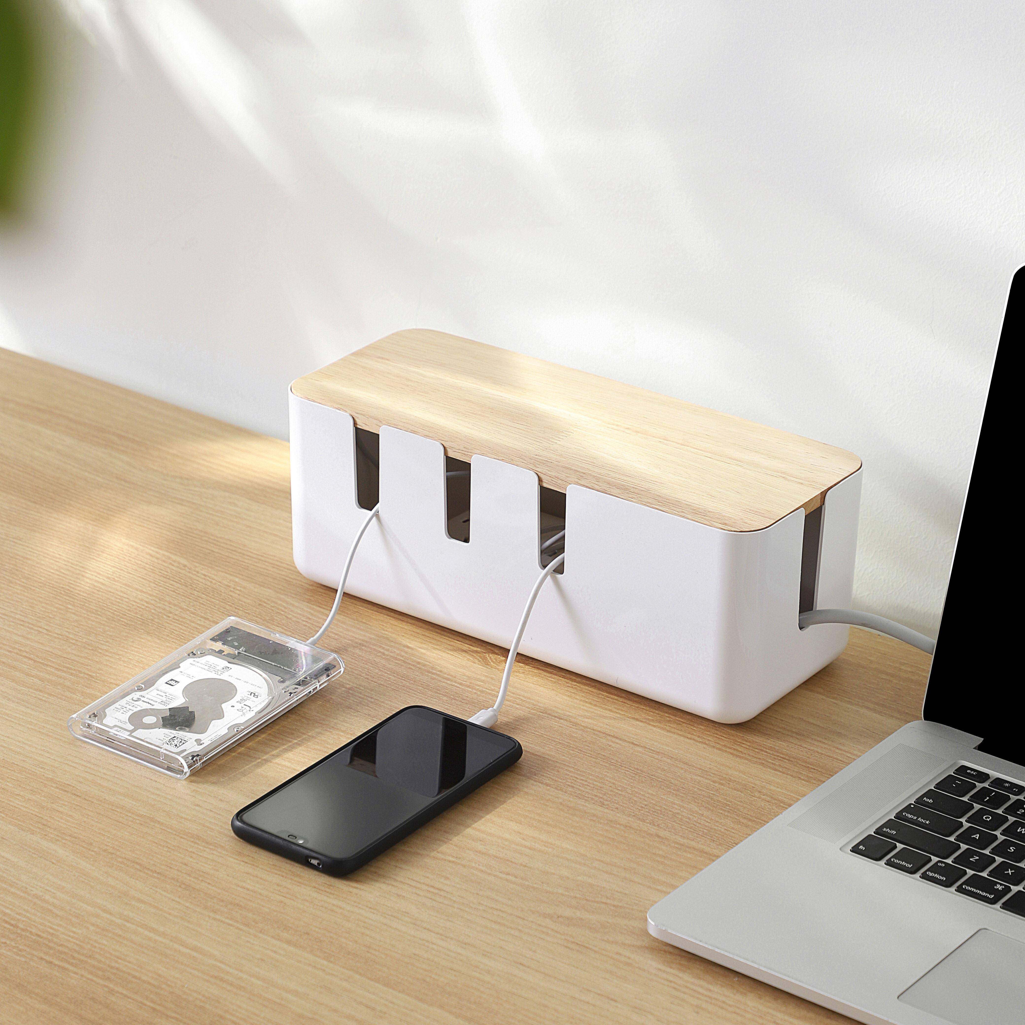 家用电线收纳盒客厅桌面电线插板插头固定器插座数据线收纳理线盒