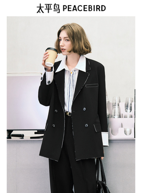 太平鸟女装秋季品质感廓形西装A1BAE3362