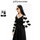 太平鸟女装 春秋季 两件套拼接小黑裙宽松文艺风连衣裙A1FAE3614