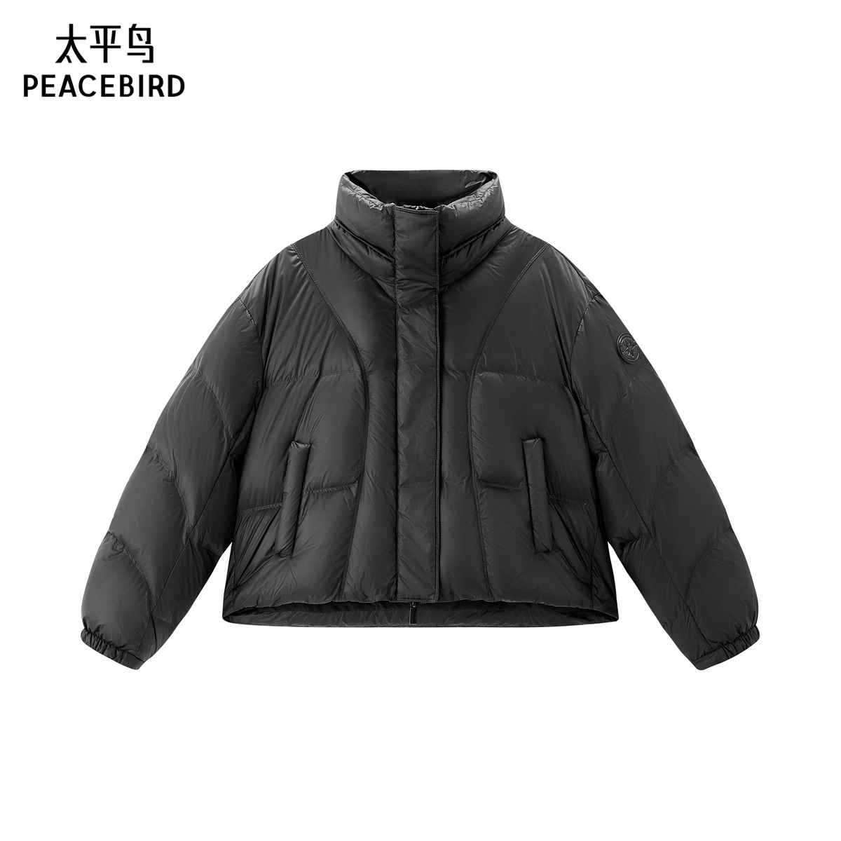 太平鸟立领艺术绗缝泡芙羽绒服