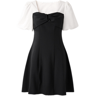 【清仓】太平鸟女装夏季拼色收腰连衣裙A1FAD2C14