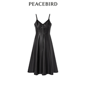 太平鸟女装 时髦PU吊带连衣裙A1FAD4711 春季