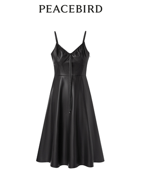 太平鸟女装春季时髦PU吊带连衣裙A1FAD4711