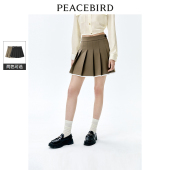 太平鸟女装 时髦学院风百褶短裙半身裙A1GEE1409 春季