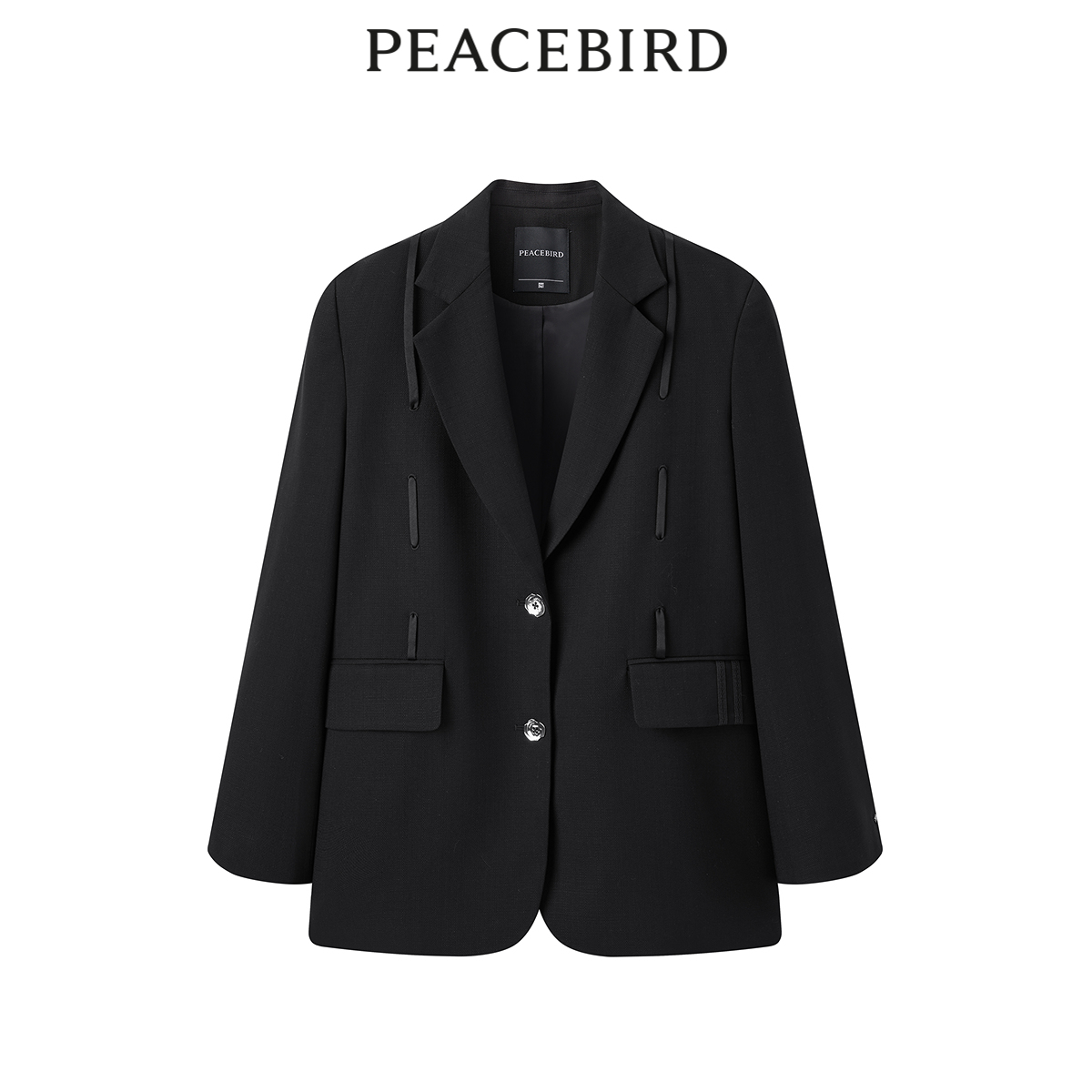【商场同款】太平鸟女装年春季新款绑带西装A3BAE1342
