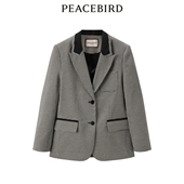 商场同款 太平鸟女装 2025年春季 拼色千鸟格西装 A5BAD1B42奥莱