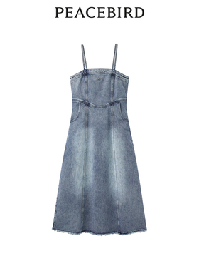 太平鸟女装年春季吊带牛仔连衣裙A3FAE1363