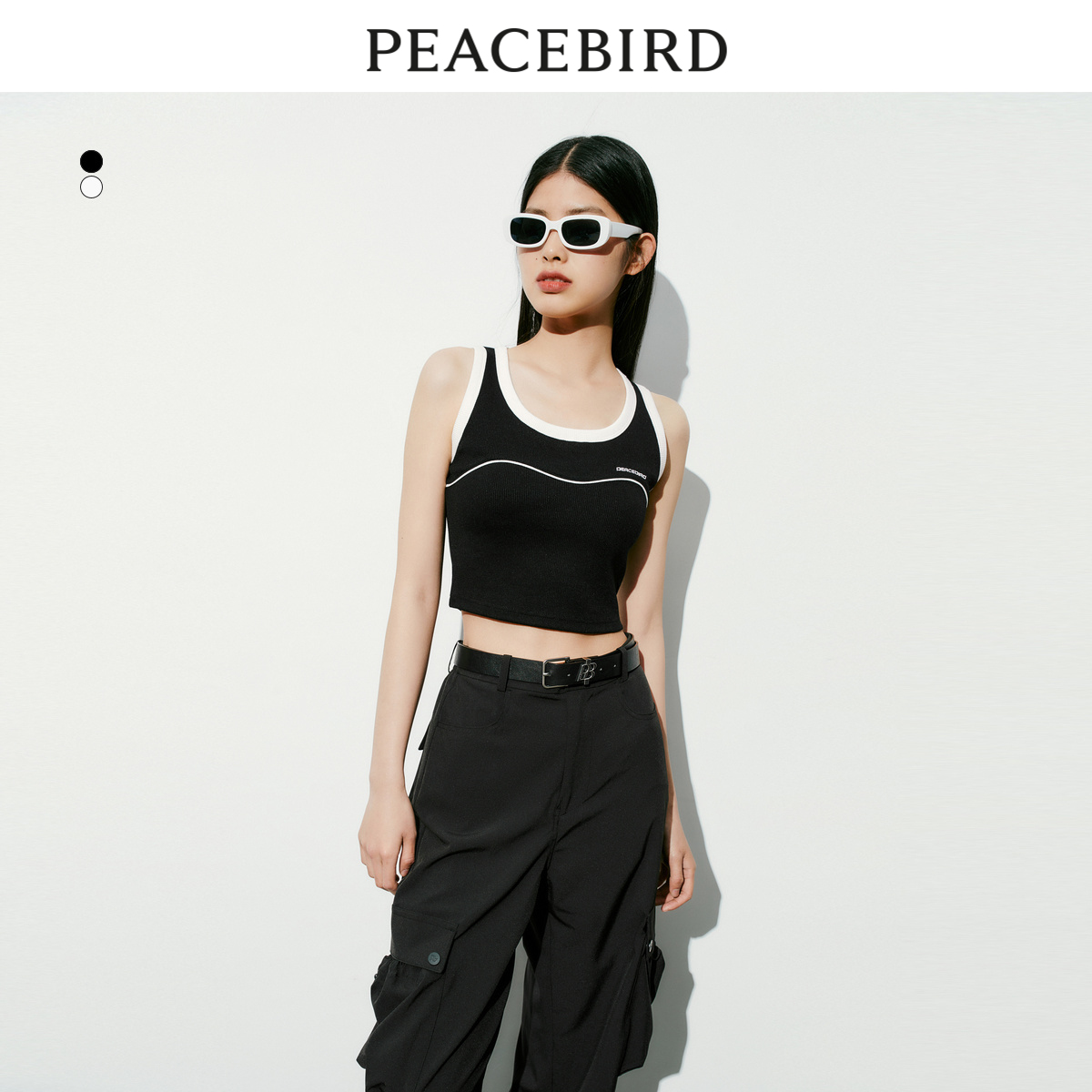 商场同款PEACEBIRD/太平鸟撞色