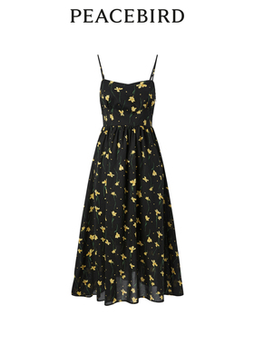 太平鸟女装夏季满印花卉吊带裙A1FAD2C21