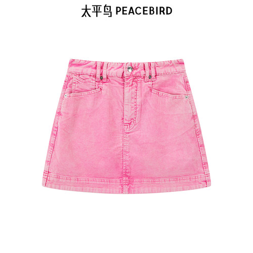 太平鸟女装秋季灯芯绒牛仔半裙A3HEE3522