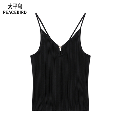 太平鸟女装夏季简约休闲露背微弹背心女A1EFE2173