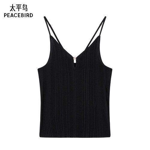 太平鸟女装夏季简约休闲露背微弹背心女A1EFE2173