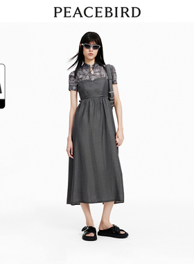 太平鸟女装夏季新中式渲染两件套A字连衣裙A3FAE2114