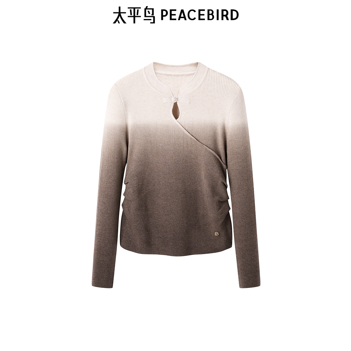 太平鸟女装冬季新中式渐变打底毛衫A1EBE4361