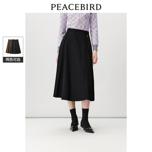 【商场同款】太平鸟女装年冬季新款立切太阳裙A1GFD4639