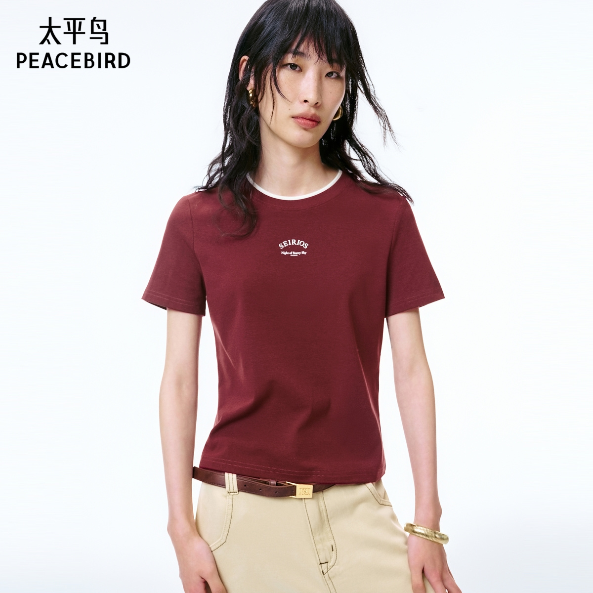 太平鸟夏季绵柔舒适短袖T恤A1CNF2265