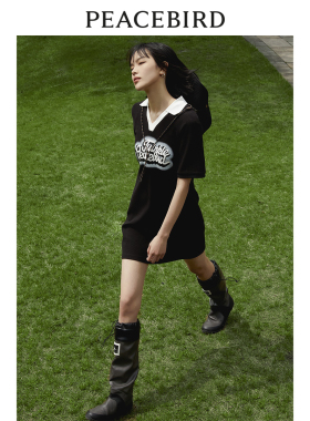 【清仓】太平鸟女装夏季美式POLO领连衣裙A3FAD2421