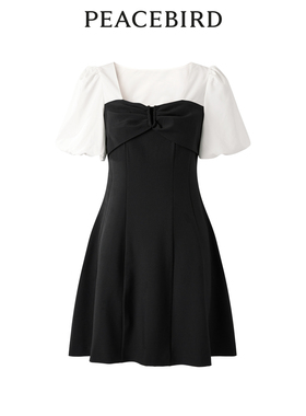 太平鸟女装春夏款拼色收腰连衣裙A1FAD2C14