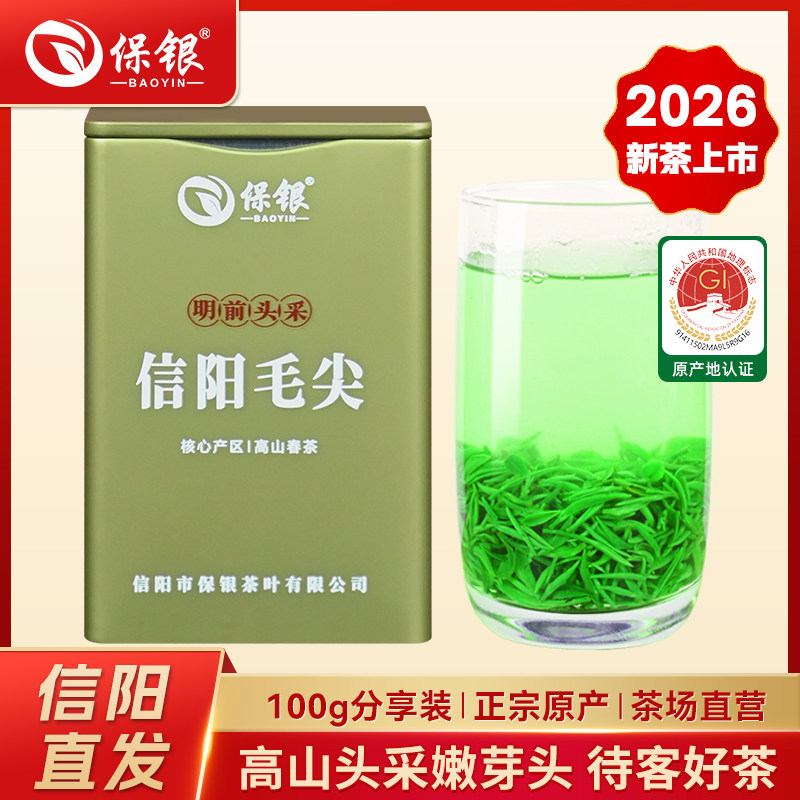 保银信阳毛尖2026新茶绿春茶明前头采嫩芽尖100g清香自饮高山春茶