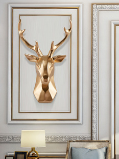 现代简约鹿头壁挂北欧轻奢客厅背景墙装 饰挂件创意沙发电视墙挂饰