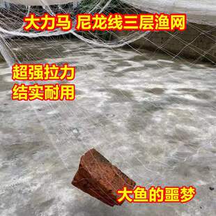 【超强拉力】大力马尼龙线沉网三层渔网粘网丝网大鱼网捕鱼网挂网