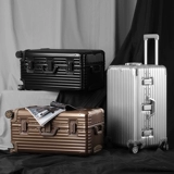 Металлический универсальный вместительный и большой чемодан, увеличенная толщина, алюминиево-магниевый сплав, 32 дюймов