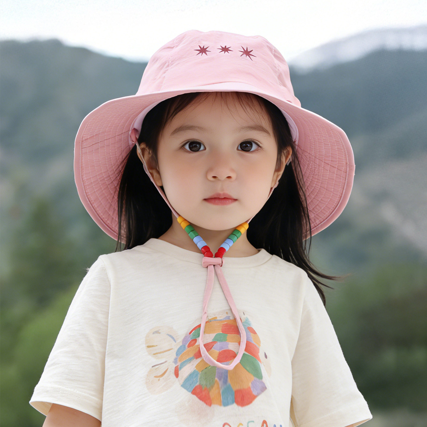 儿童防晒帽宝宝帽子春季大帽簷女童遮阳帽亲子男童防晒帽夏季遮阳