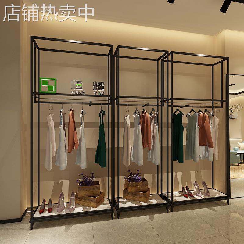 铁艺服装展示架服装店陈列架落地中岛架侧挂架服装展示架落地展架