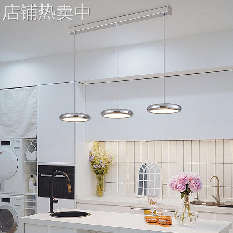 餐厅吊灯现代简约轻奢北欧餐桌灯具极简网红飞碟三头吧台饭厅吊灯