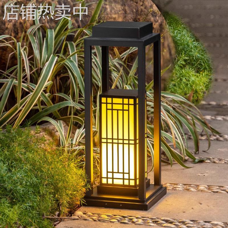 中式草坪灯防水地灯庭院灯花园别墅园林景观新中式户外太阳能灯