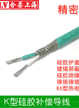 K型热电偶补偿导线  VX-AGR-IS2*1绿色柔T性硅橡胶补偿电缆