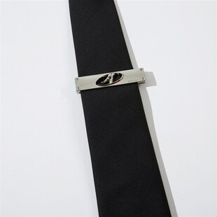 MRNEARLY复古学院风金属夹扣黑色领带J男女设计感小众休闲领带衬