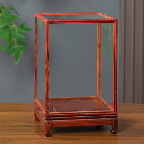 红木明式玻璃罩展示盒